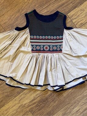 Summer Boho Embroidered Flowy Top Dress Fits XS-M